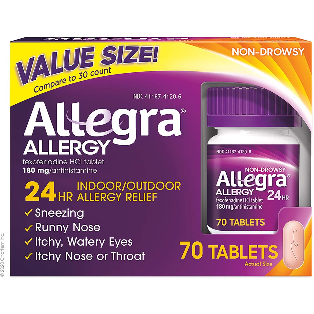 Allegra Adult 24 Hour Allergy 180mg 70v