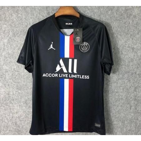 Bộ quần áo bóng đá PSG đen sọc kẻ chất thun lạnh mặc mát,co dãn cực tốt