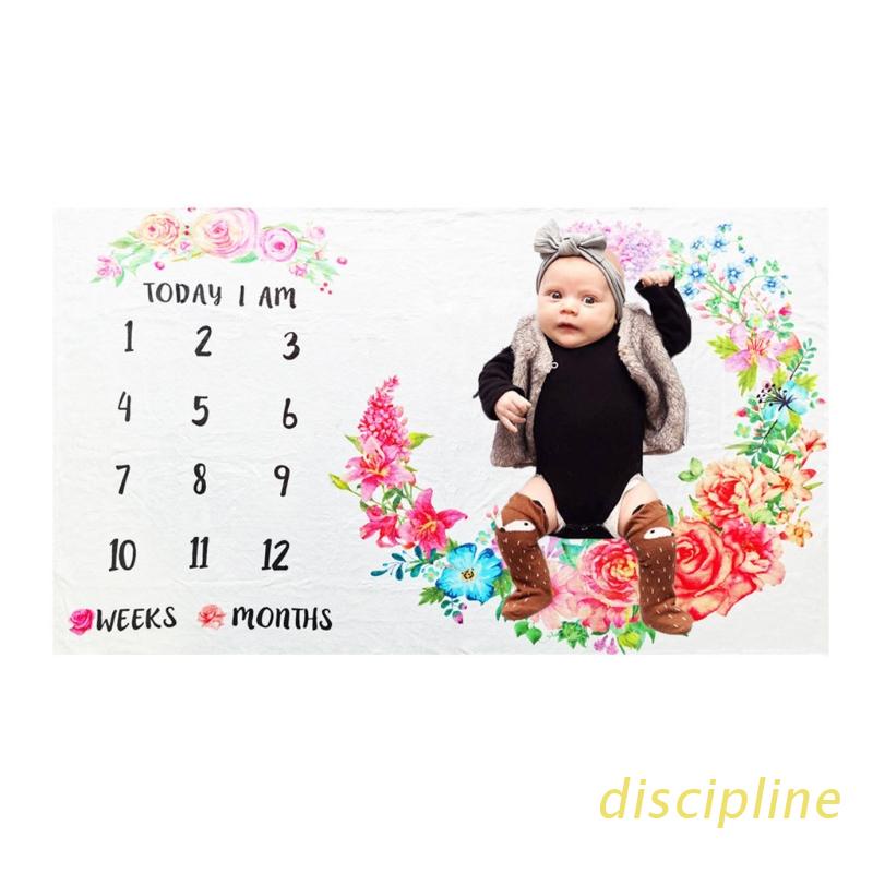 Chăn Họa Tiết Hoa Hướng Dương Đánh Dấu Cột Mốc Phát Triển Theo Tháng Làm Phụ Kiện Chụp Ảnh Cho Bé Sơ Sinh