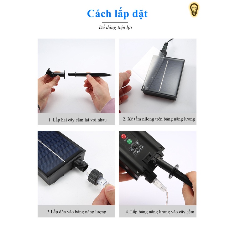 Đèn LED ngôi sao năng lượng mặt trời làm đèn decor, trang trí sân vườn ,ban công,ngoài trời không thấm nước MOXI.