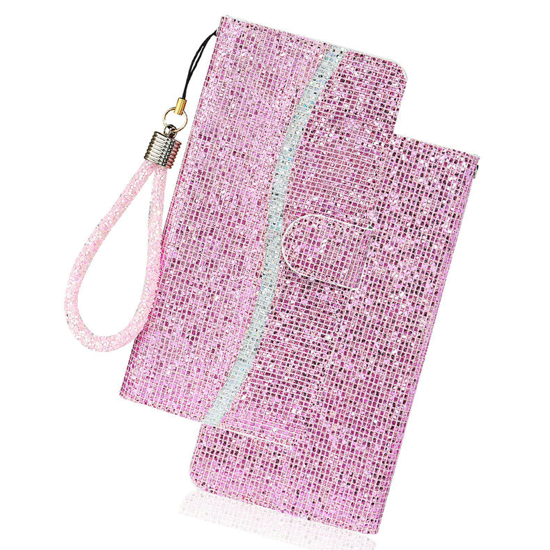 Bao Da Điện Thoại Nắp Lật Kèm Ngăn Đựng Thẻ Đính Kim Tuyến Cho Samsung A51 A71 A41 A21 A11 A 51 A 71 41 01 Chống Sốc