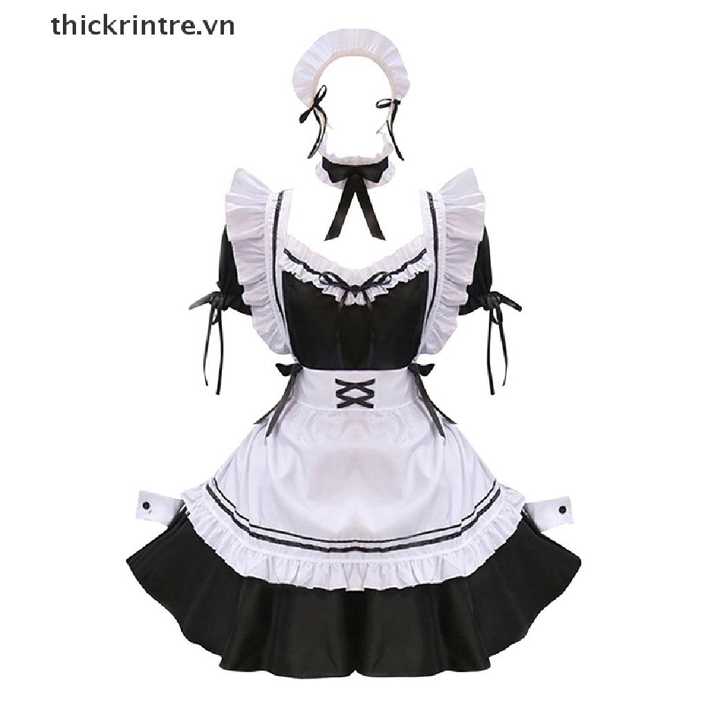 Đầm Hóa Trang Cô Hầu Gái Màu Đen Phong Cách Lolita