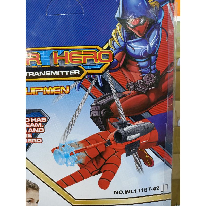 WL11187-42 Bộ đồ chơi 2in1 Găng tay vải và phụ kiện đeo tay của Người Nhện SPIDER MAN