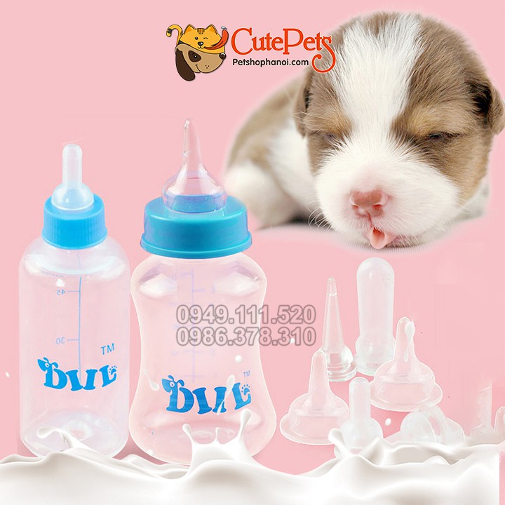 Bình sữa dành cho chó mèo con 150ml và 60ml - CutePets Phụ kiện thú cưng Pet shop Hà Nội