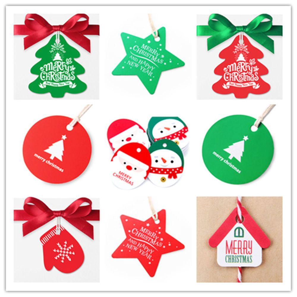 Bộ 50 Miếng Dán Trang Trí Túi Kẹo Hình Ngôi Sao &amp; Ông Già Noel DIY