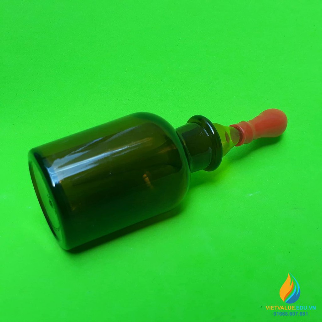 Chai đựng hóa chất có công tơ hút, màu hổ phách