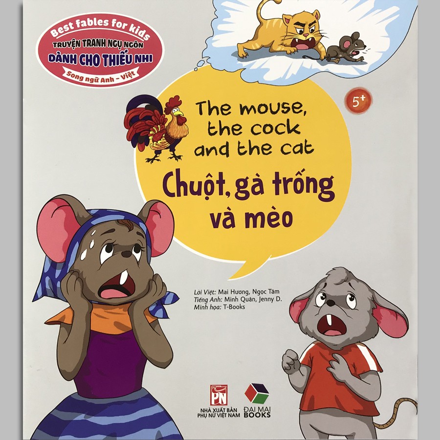 Sách - Truyện Tranh Ngụ Ngôn Dành Cho Thiếu Nhi - Chuột, Gà Trống Và Mèo (Dành cho bé 5+)