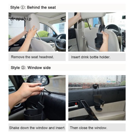 Móc Giá để treo ly chai cốc nước gắn ghế vách cửa xe hơi ô tô tương thích Toyota Vios Innova Hyundai Accent
