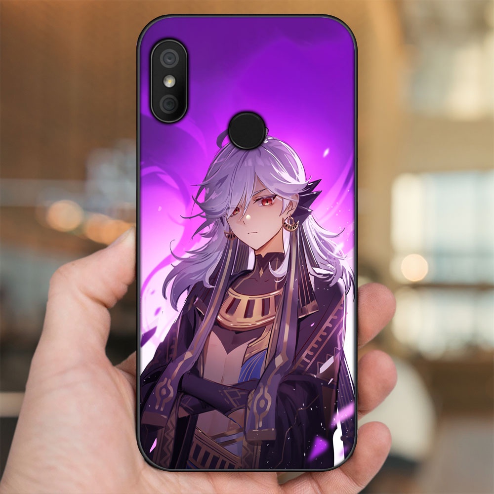 Ốp lưng Xiaomi Redmi 6 Pro, Mi A2 Lite viền đen in hình Cyno Genshin Impact