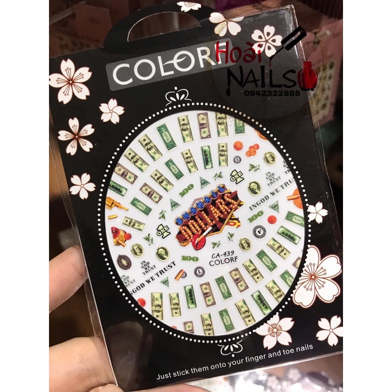 sticker đô la - phụ kiện nail