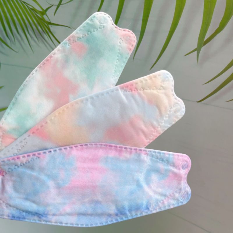 Hàng Có Sẵn - Gói 10 Cái Khẩu Trang Loang KF94 Cho Người Lớn Màu Sắc Cầu Vồng