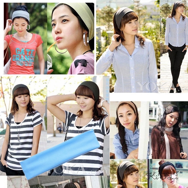 Băng Đô Thể Thao Co Giãn Thấm Hút Mồ Hôi Phong Cách Hàn Quốc