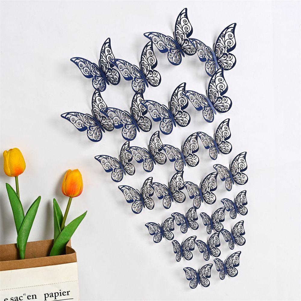 Set 12 Sticker Dán Tường Hình Bướm 3D