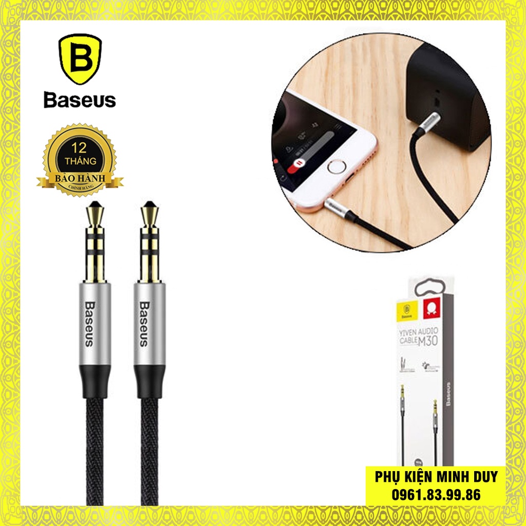 Cáp âm thanh chất lượng cao AUX Audio 3.5mm Baseus M30