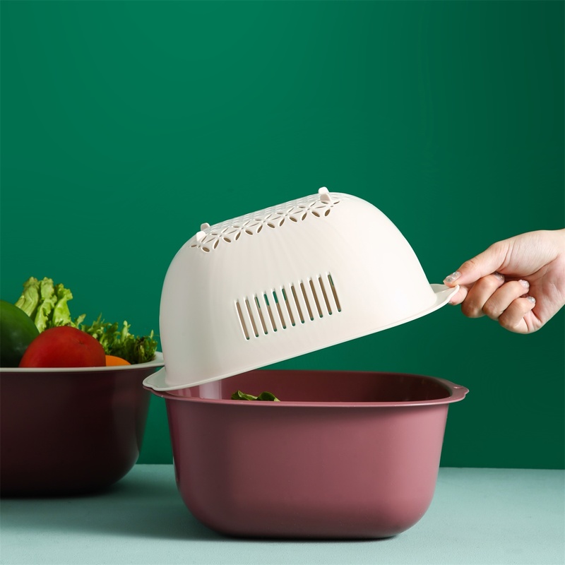 Rổ Đựng Rau Củ Quả Hai Lớp Ráo Nước Tiện Lợi Cho Nhà Bếp
