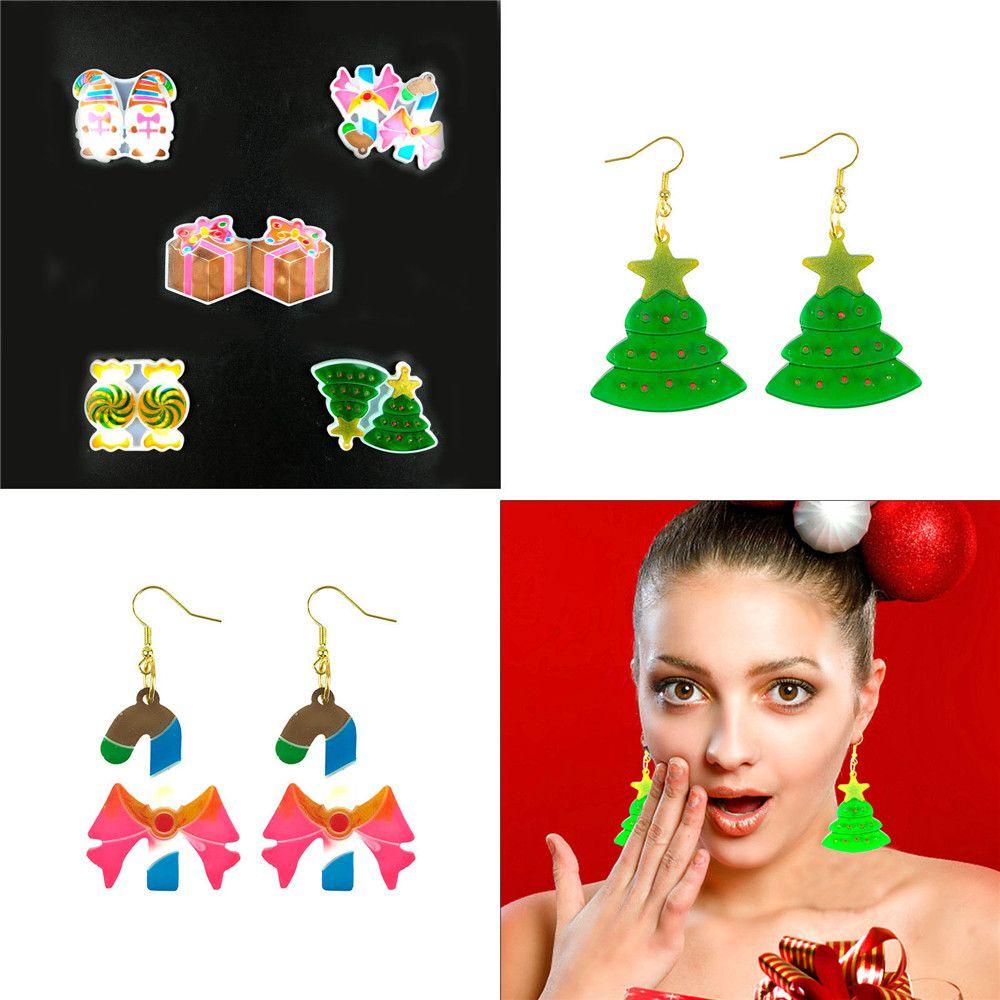 Set 5 Khuôn Làm Bông Tai Nhựa Resin UV Hình Vườn Hoa DIY|Khuôn Silicone Làm Đồ Trang Sức