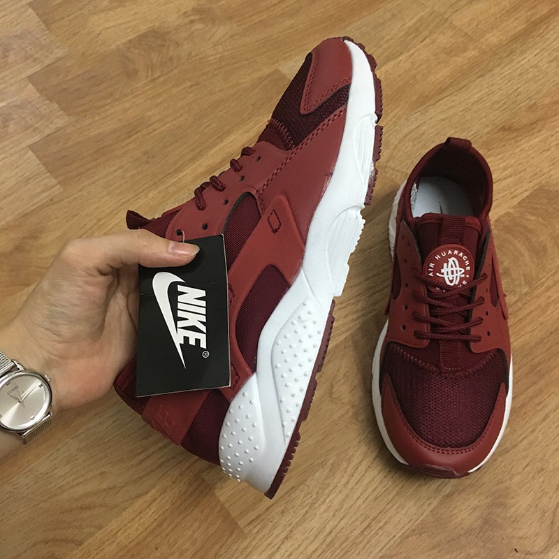 Giày sneaker nam nữ Huarache đỏ mận