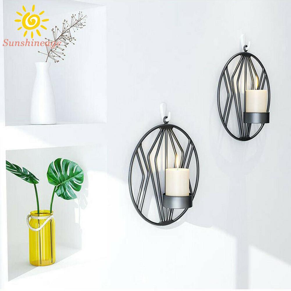 Candle Holder Cage 3D Hanging Lantern Decoration Iron Home Decor Geometric Wall Candle Holder Sconce High Quality