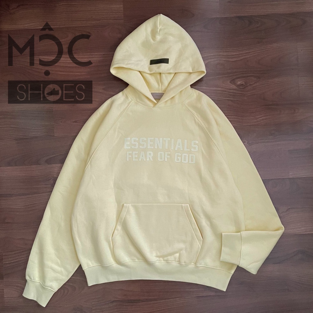 [CHÍNH HÃNG] Áo khoác Hoodie tay dài Fear Of God Essensial màu Vàng Chanh SS22