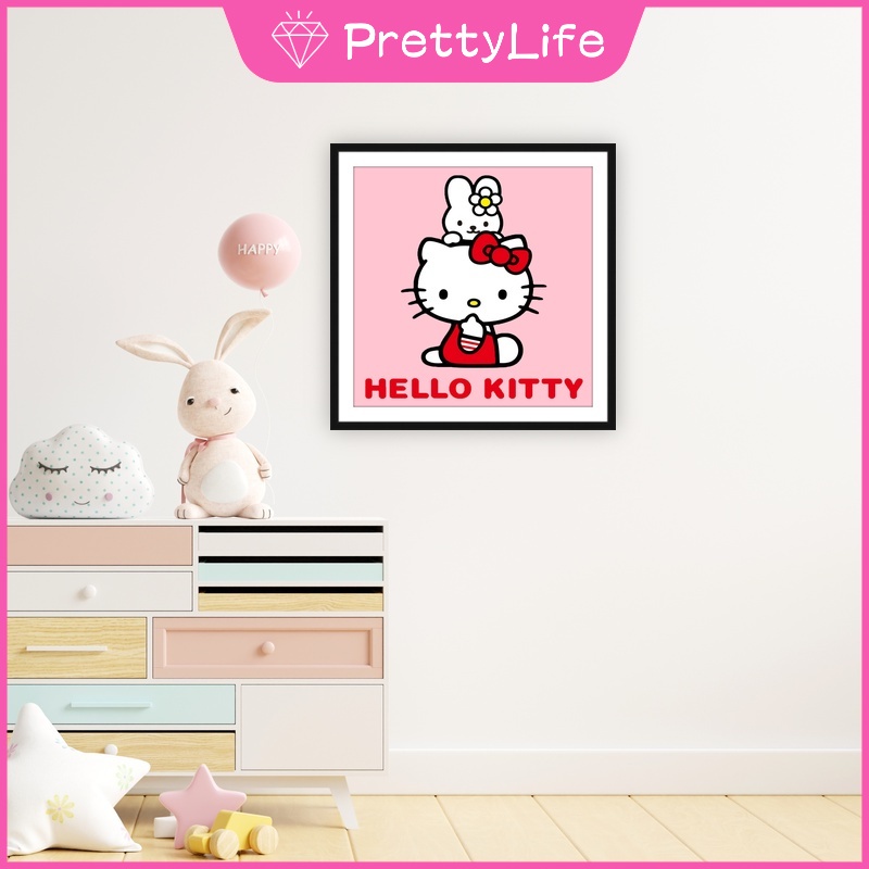 Bộ Tranh Đính Đá 5D Tự Làm 30x30CM Hình Hello Kitty