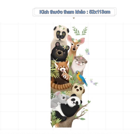 Decal trang trí tường - Những người bạn thú rừng dễ thưỡng
