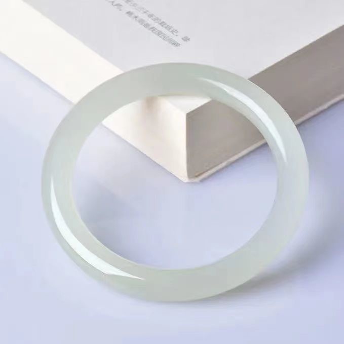 Xinjiang Hetian Vòng Tay Ngọc Bích Tự Nhiên Màu Trắng Cho Nam Và Nữ