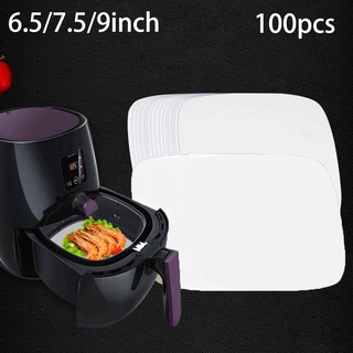 Set 100 giấy lót nồi chiên không dầu hình vuông chống dính tiện lợi