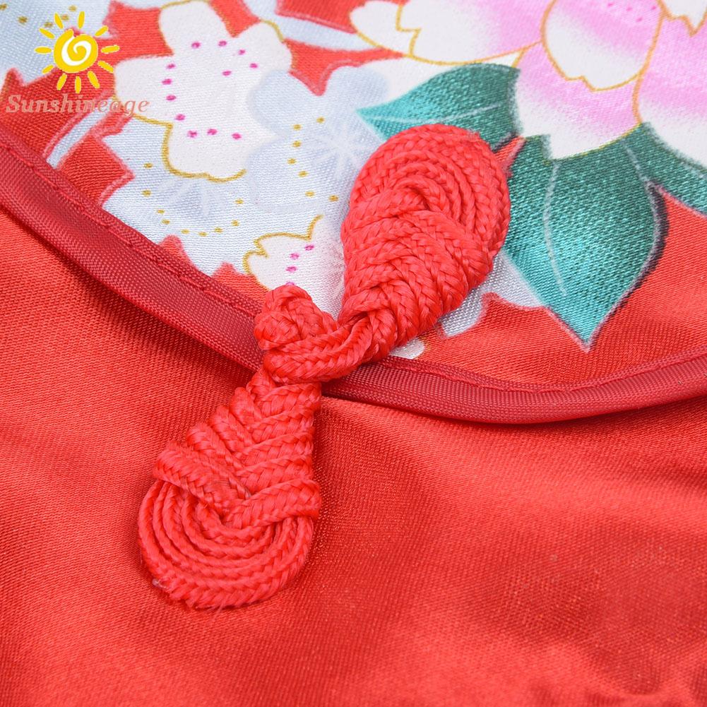 Đầm sườn xám bé gái màu sắc tươi tắn xinh xắn phong cách Trung Hoa