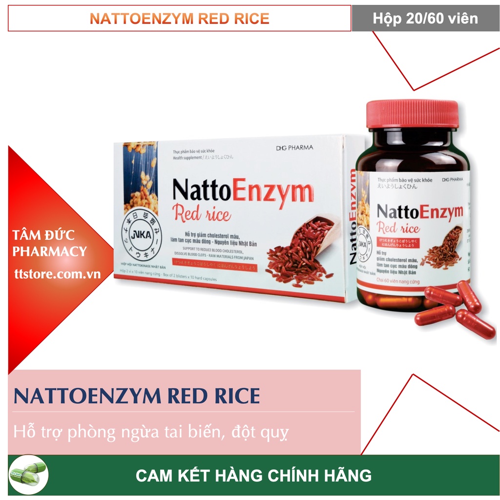 NattoEnzym DHG 1000 FU - Red Rice - Nattokinase ngừa đột quỵ - [Natto enzym, nattoenzyme, natto enzyme]