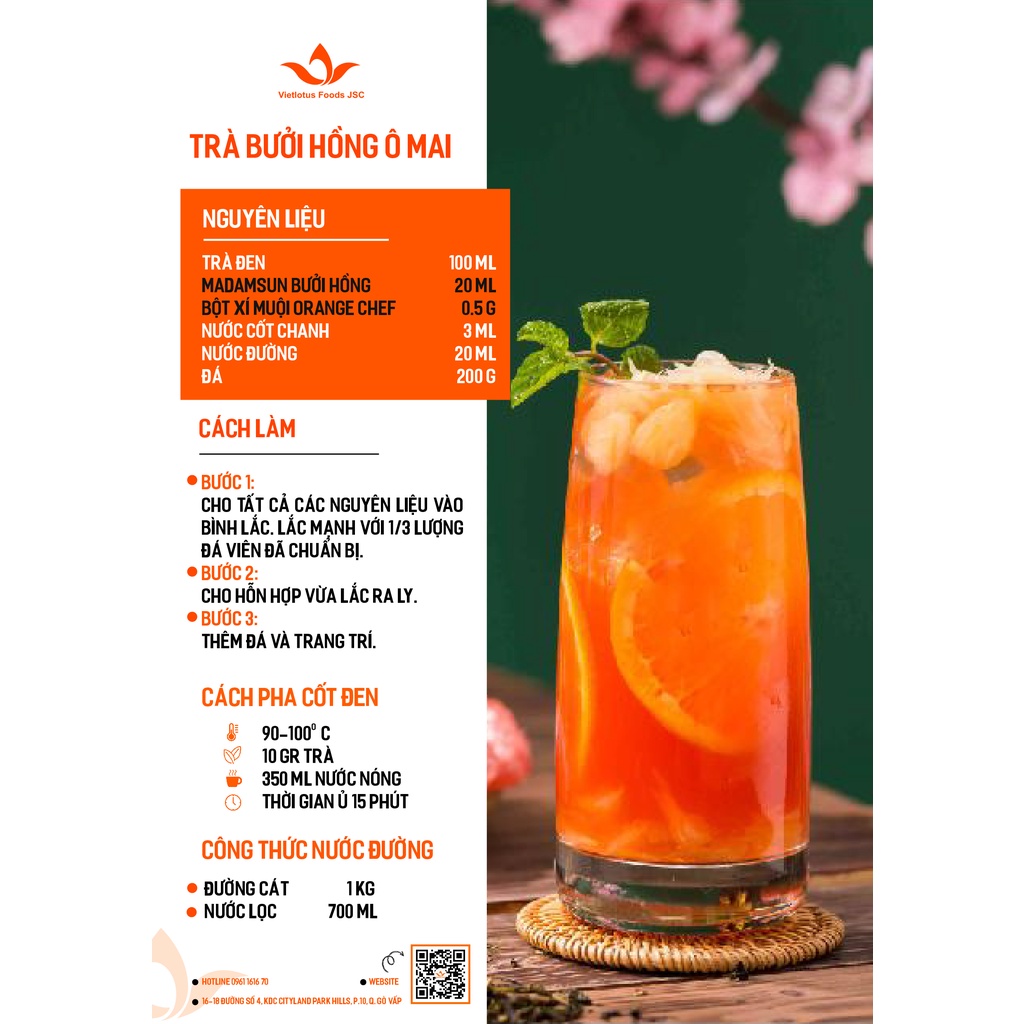 Mứt trái cây pha chế Madamsun vị Dưa Lưới   chai 1L - Hàng nhập khẩu Malaysia