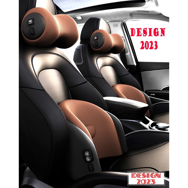 DESIGN 2023 - loại 1 - Gối và Đệm Tích hợp Máy Massage Lưng Cổ cho Ghế xe Ô tô cao cấp/GỐI MASSAGE ĐẦU VÀ LƯNG TRÊN Ô TÔ