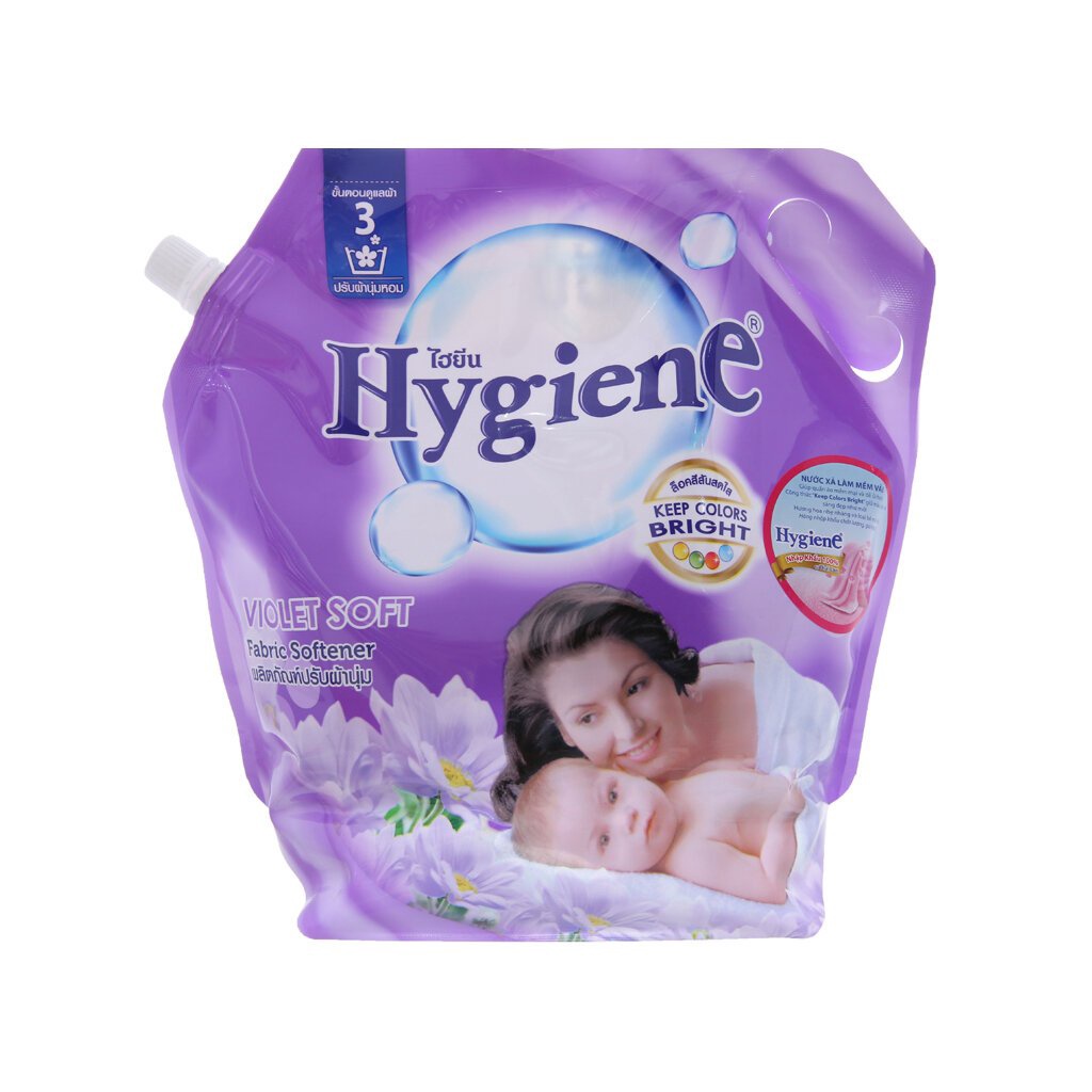 Nước Xả Mềm Vải Đậm Đặc Lưu Hương HYGIENE Nhập Khẩu Thái Lan Dạng Túi 1800ml