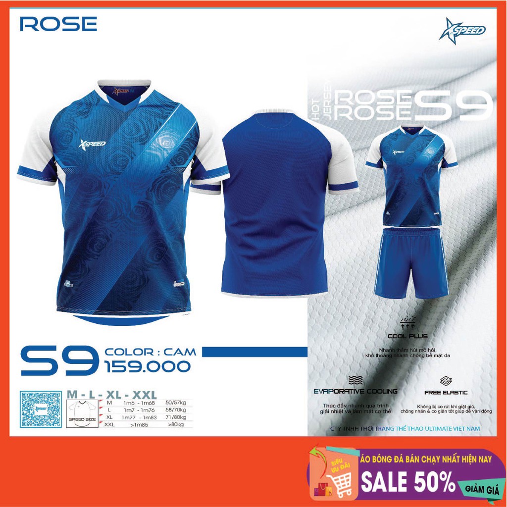Bộ quần/áo thể thao, Bộ áo bóng đá không logo Speed S9 sẵn kho, giá tốt chất vải mềm mát mịn, thấm hút mồ hôi.