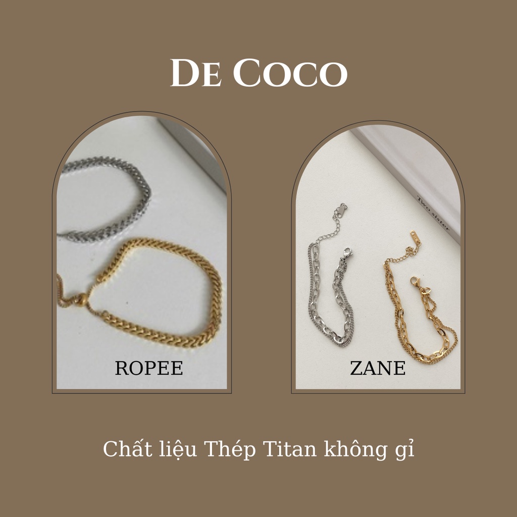 [KHÔNG ĐEN GỈ] Vòng tay, lắc tay titan dây rút ROPEE De Coco decoco.accessories | BigBuy360 - bigbuy360.vn