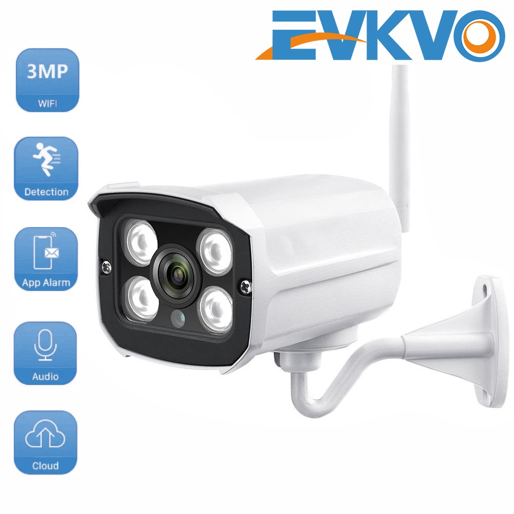 EVKVO - ICSEE / XMeye APP HD 3MP Metal Không dây chống thấm ngoài trờis Bullet IP Camera CCTV WIFI Home Security Surveillance Camera CCTV Infrared Night Vision Two Way Audio Motion Detection Alarm ONVIF P2P NVR