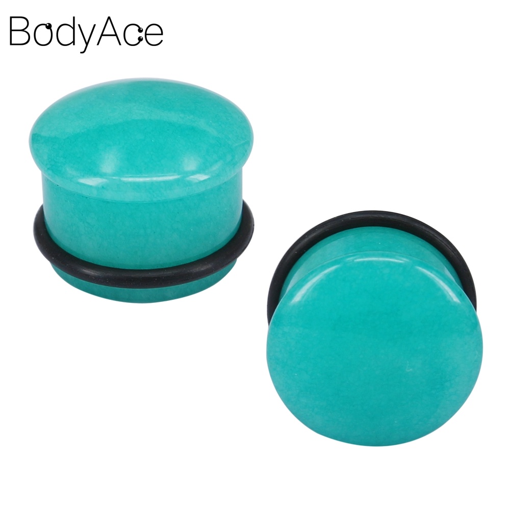 Khuyên nong tai hình cây nấm bằng đá tự nhiên 5mm - 10mm