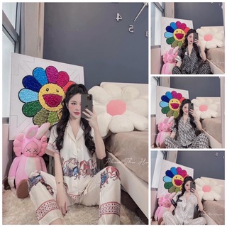 💕ĐỒ BỘ PYJAMA TAY NGẮN💕LỤA LATIN SAM