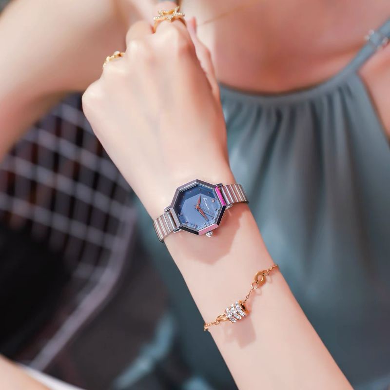 Đồng hồ kimio nữ bát giác kiểu dáng vintage