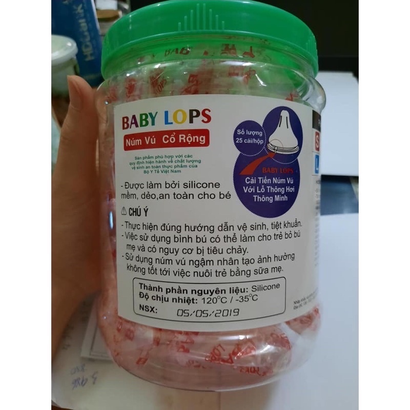 Núm ty thay thế Baby lops cổ hẹp( ảnh thật)