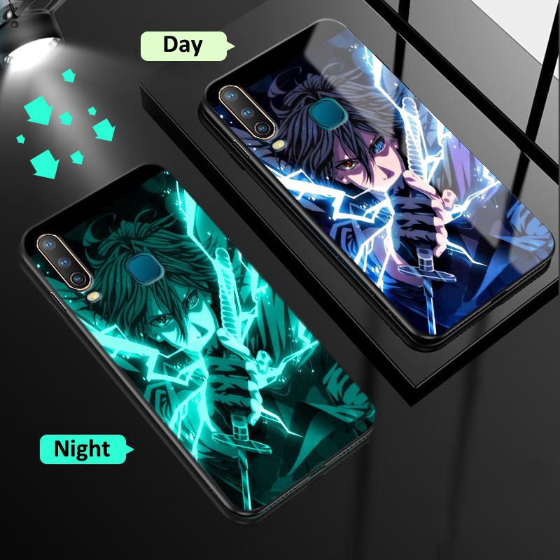 ốp Vivo Y21 Venom Night Glow Tempered Glass Hard Casing Y21s Y33s Y15s Y15A Y01 Y12 Y15 Y17 U10 Y12s 2021 Y20 2021 Y20s G Y12A Y30 Y50 Y30i S1 S1 Pro Luminous Anime Fashion Cartoon Cases Covers
