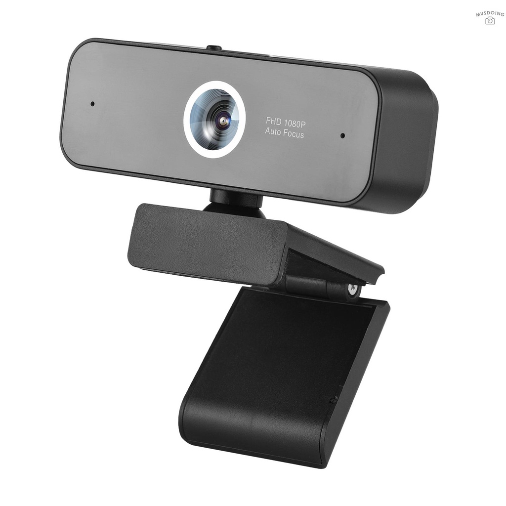 ღ  1080P Full HD USB Webcam Laptop Computer Camera Video Conference Web Camera Auto Focus Built-in Microphone with Lens Cover for Live Streaming Online Meeting Teaching Video Chatting Game