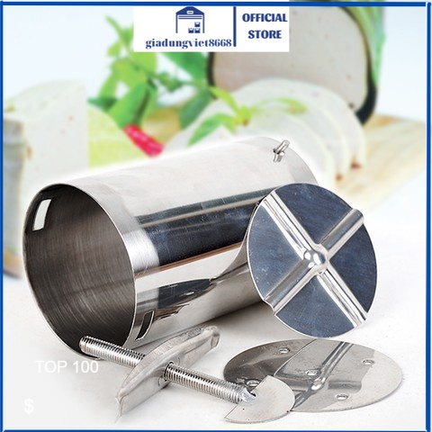 Khuôn Làm Giò Inox Tròn Loại 1Kg,2kg,Dụng Cụ ép dò chả inox