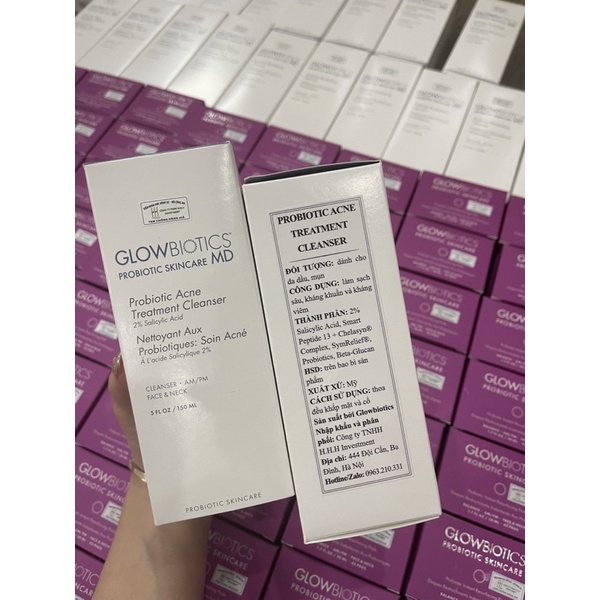 Sữa Rửa Mặt Glowbiotics Probiotics Acne Treatment Cleanser da dầu, mụn