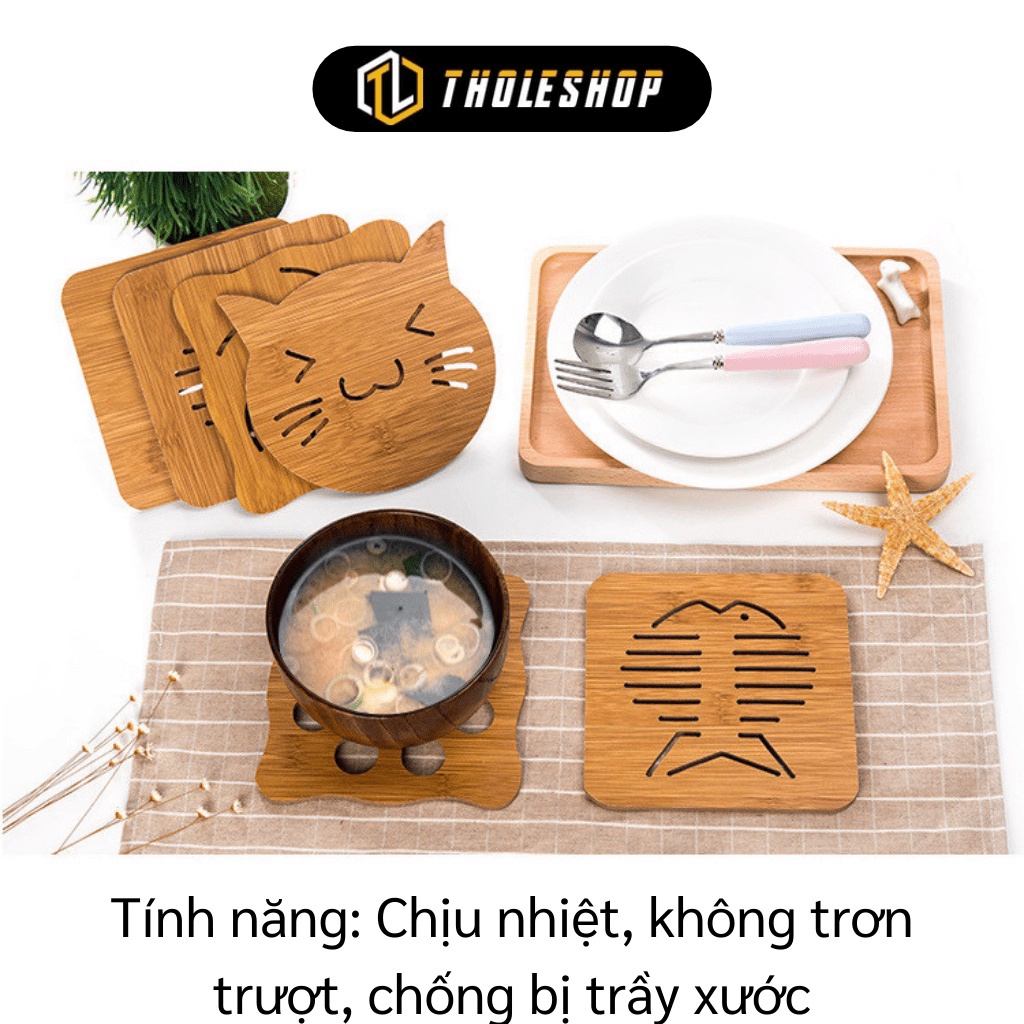 [SGD] Miếng Lót Nồi - Rế Kê Nồi, Ly, Chén Bằng Gỗ, Đế Lót Trang Trí Bàn Ăn 4208