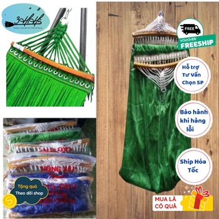 🛒 Võng lưới 2 lớp dày rộng cần Gỗ - Loại Võng cỡ lớn , nằm rộng thoải mái Ban Mai Cao Cấp📌