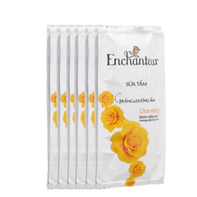 Dây 10 gói sữa tắm Enchanteur White Charming kem sữa tươi