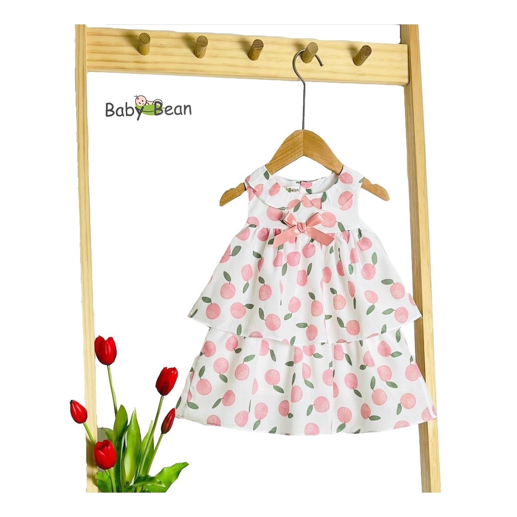 Đầm Cotton 2 Tầng Đính Nơ Bé Gái BabyBean (14kg-34kg)