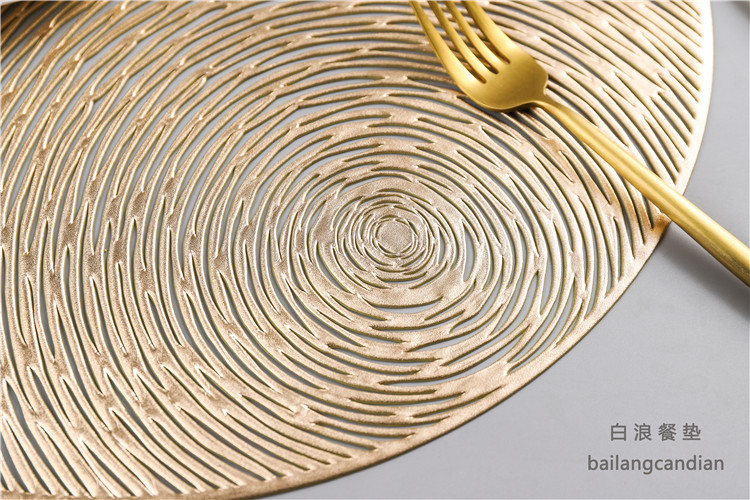 Round Hollow Insulation Panels Anti Slip Coffee Cup Mat Environmental Protection PVC Placemat