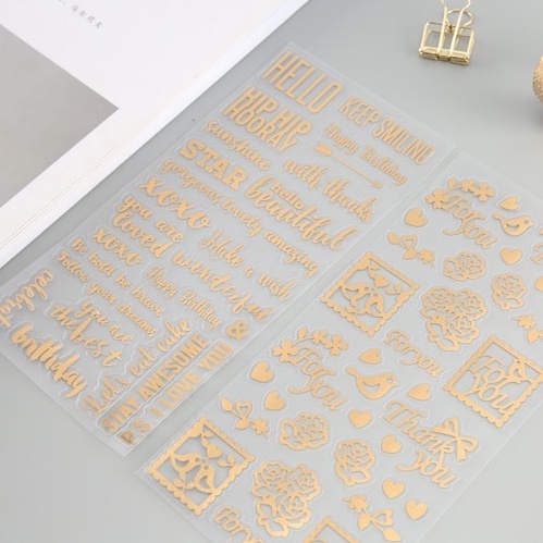 Nhãn dán trang trí màu vàng cổ điển nhiều phong cách tiện dụng