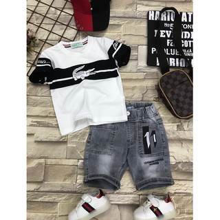 set áo thun LaCoste +quần jean Hoy beg